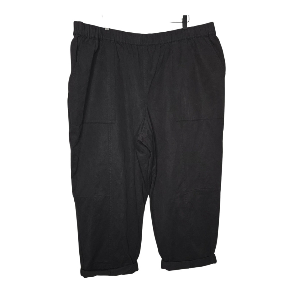 On 34th Womens Black High Rise Cuffed Barrel Pants Plus Size 3X